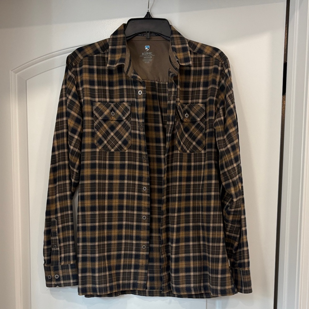 Kuhl Brown Plaid Long-sleeved Shirt